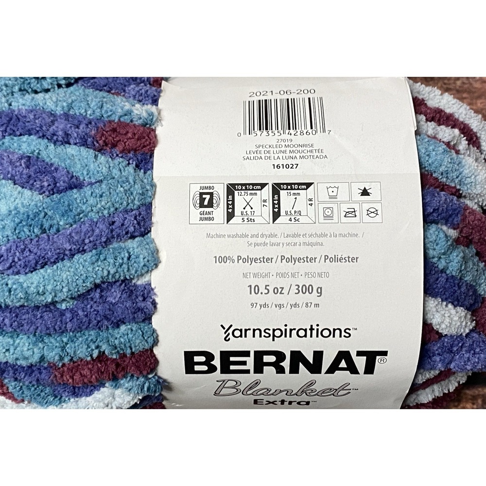 Bernat Blanket Speckled Moonrise Yarn Lot of 2 10.5 oz/97 yds Weight 7 Jumbo New - Picture 6 of 6